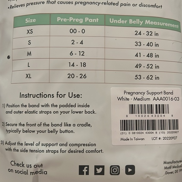 Motif Medical Pregnancy Support Band - Picture 3 of 12